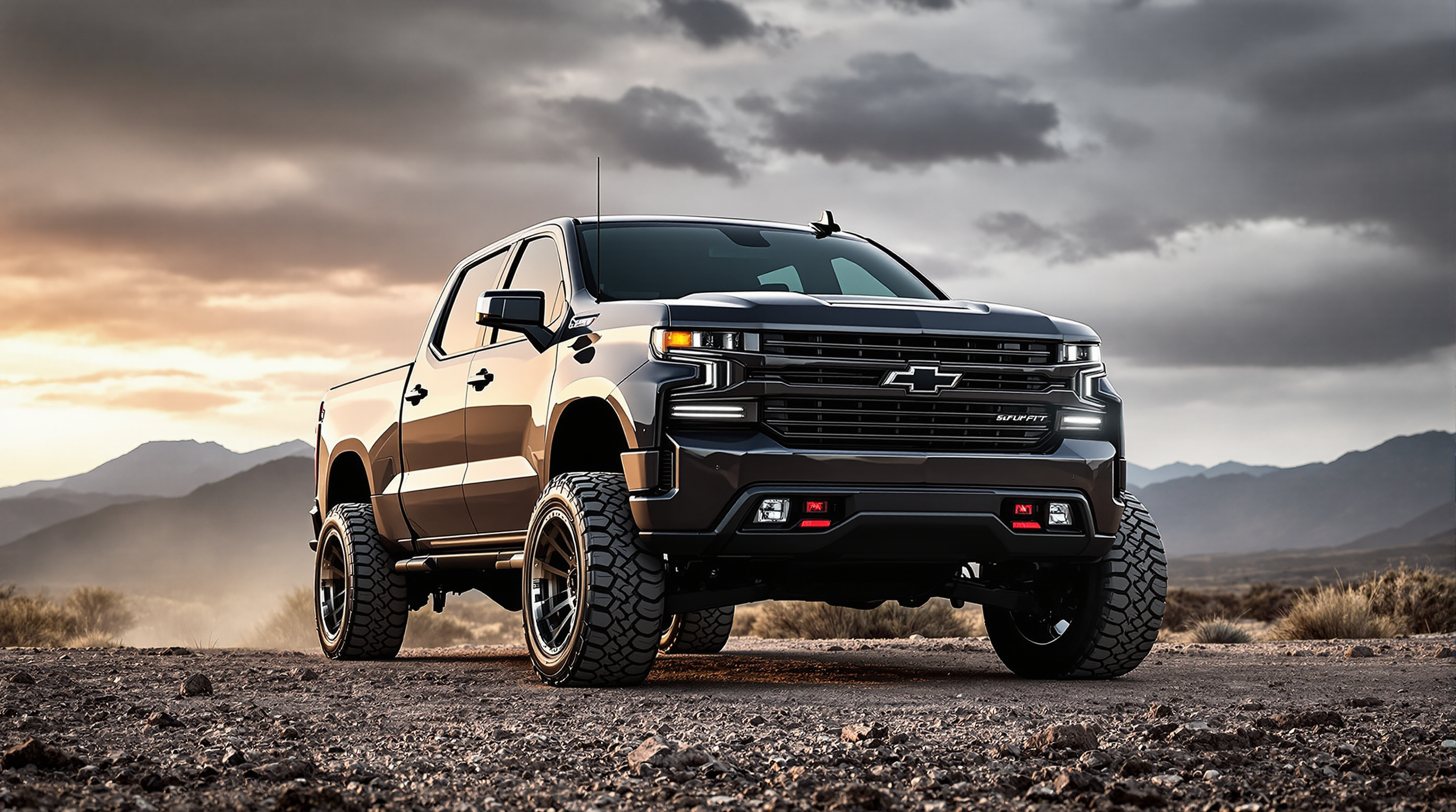 Lifted truck showcasing professional lift kit installation